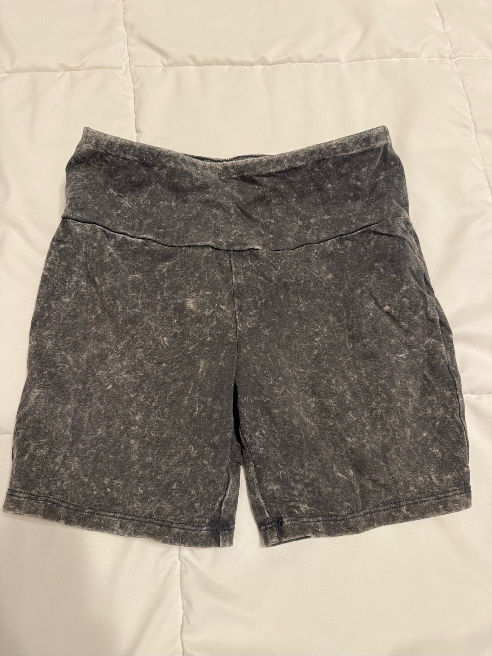 More Than Magic Kids Mineral-Wash Stretch Bike Shorts - Charcoal Gray